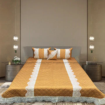 Silk Quilted Turkish Bedspread 4pcs Set