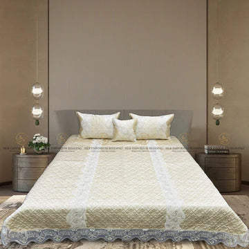 Silk Quilted Turkish Bedspread 4pcs Set