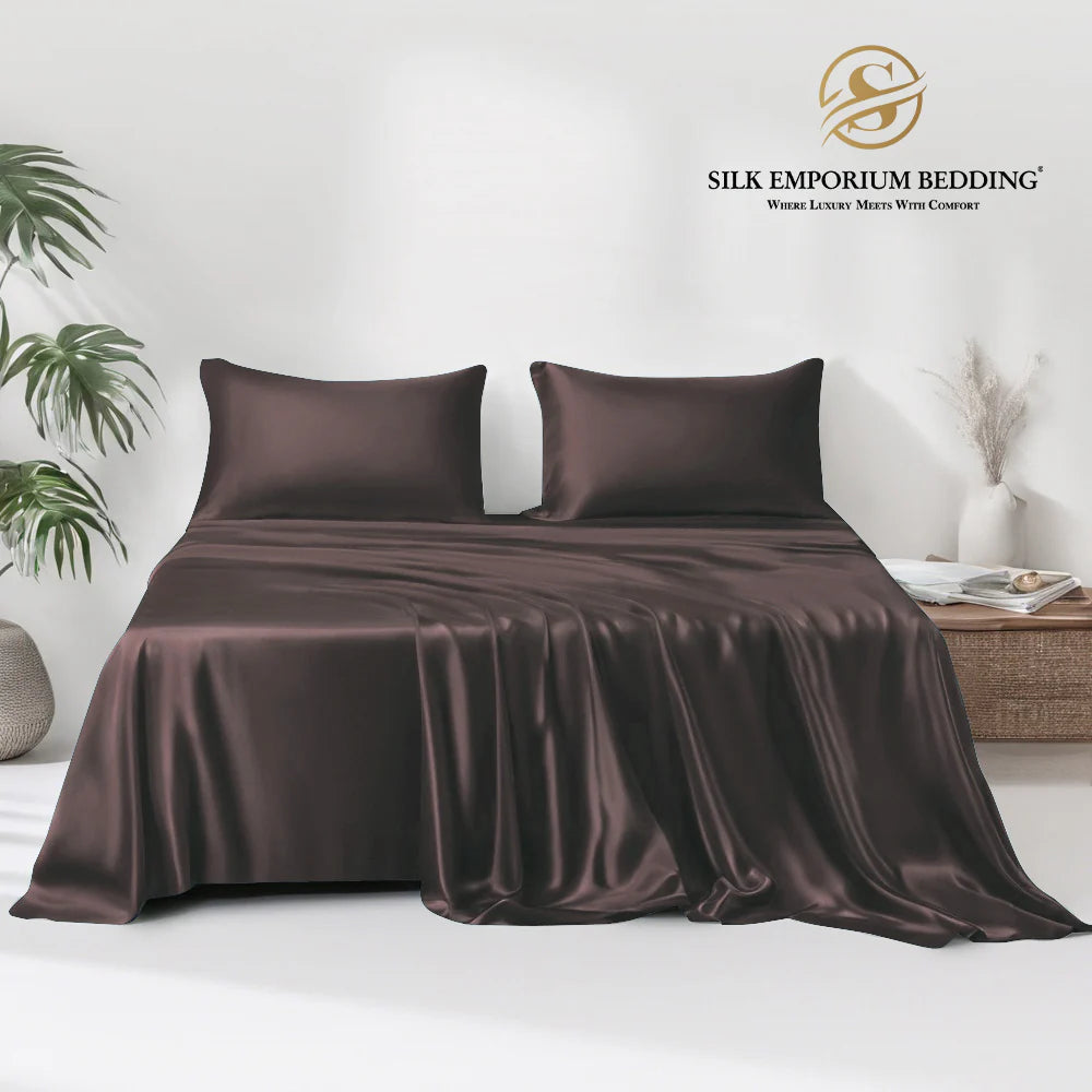 Satin Silk Bedsheet (Choco Brown)