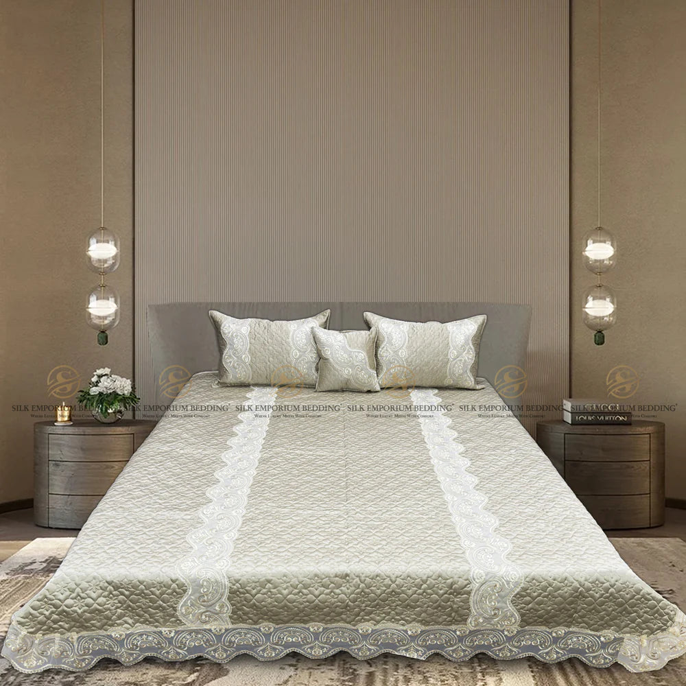 Silk Quilted Turkish Bedspread 4pcs Set
